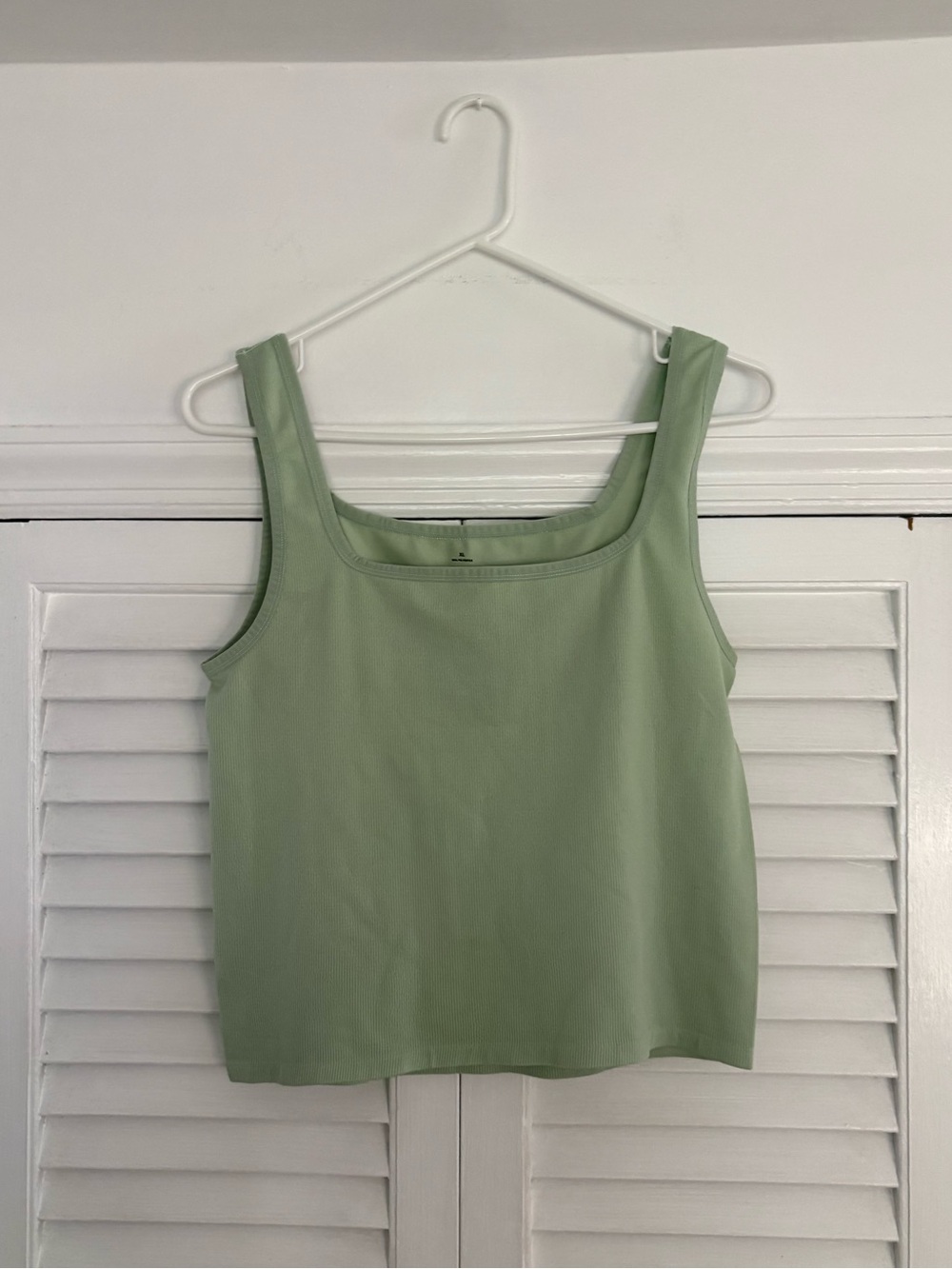 Women's Square Neck Tank Top in Light Green